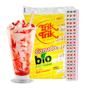 CANUDO VITAMINA BIODEGRADAVEL FLEXIVEL  TRIK TRIK 250 UNIDADES