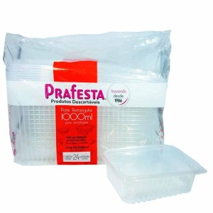 POTE RETANGULAR C/24 1000 ML PRAFESTA